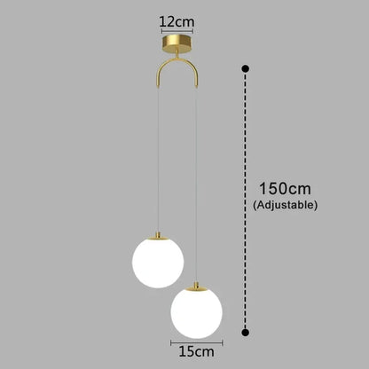 Modern Glass LED Pendant Lights Nordic Living Room Bedroom Fixtures