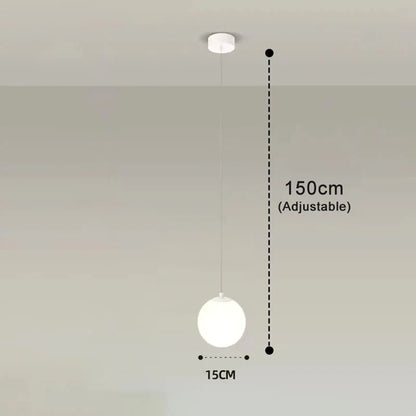 Modern Glass LED Pendant Lights Nordic Living Room Bedroom Fixtures