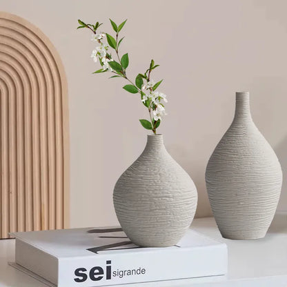 Simple Ceramic Vase Decoration for Home Nordic Luxury Narrow Mouth