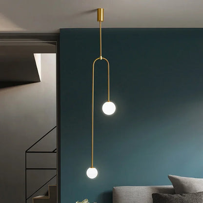 Modern Glass Ball Pendant Light Led Bedside Hanging Lighting Nordic