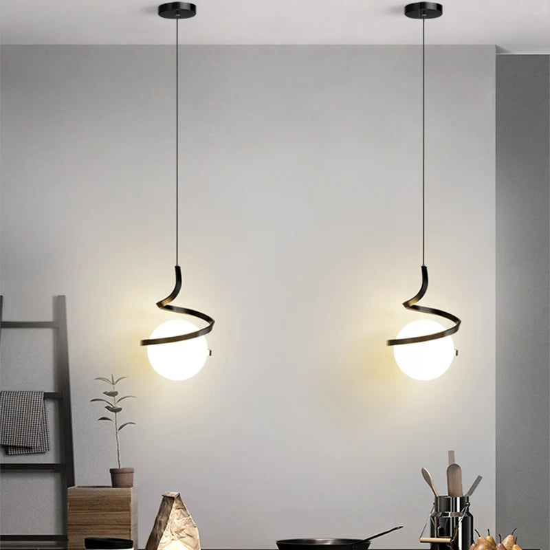 Nordic LED Pendant Lights Indoor Lighting Glass Hanging Lamp For Home