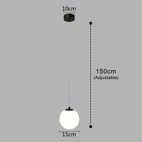 Modern Glass LED Pendant Lights Nordic Living Room Bedroom Fixtures