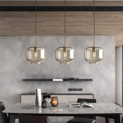 Modern loft hanging Glass Pendant Light industrial lustre decor Lights