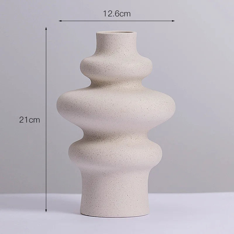 Ins Style Ceramic WhiteVase Decoration Spiral Vase Modern Home