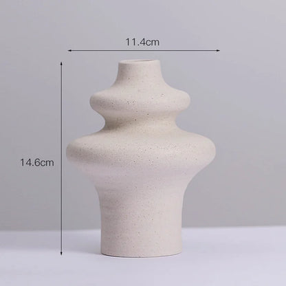 Ins Style Ceramic WhiteVase Decoration Spiral Vase Modern Home