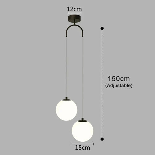 Modern Glass LED Pendant Lights Nordic Living Room Bedroom Fixtures