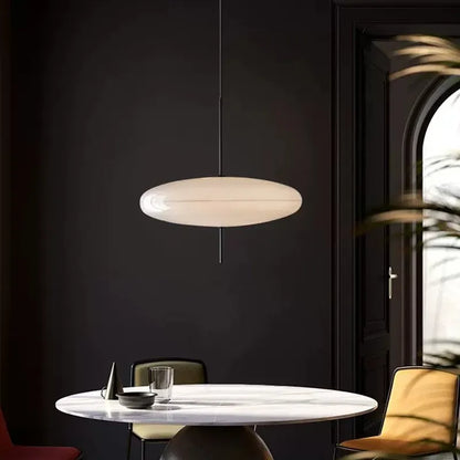 Modern Flying Saucer Pendant Lights LED Minimalist Black White Hanging