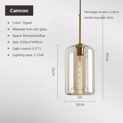 Modern loft hanging Glass Pendant Light industrial lustre decor Lights