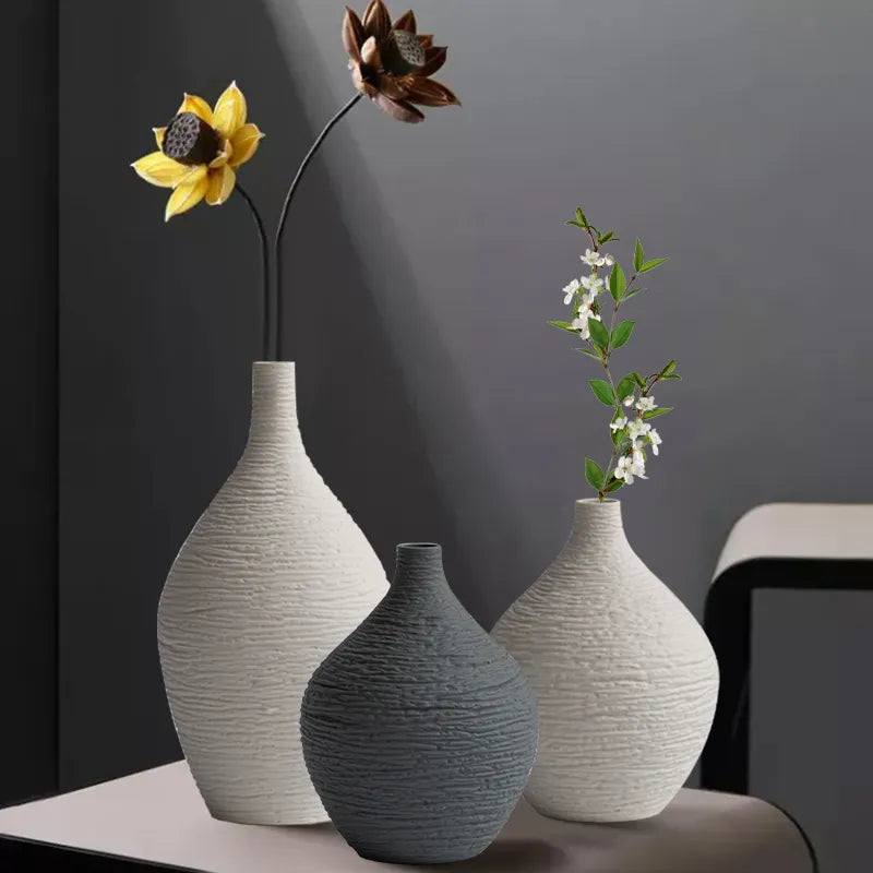 Simple Ceramic Vase Decoration for Home Nordic Luxury Narrow Mouth