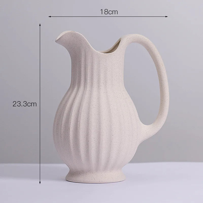 Ins Style Ceramic WhiteVase Decoration Spiral Vase Modern Home