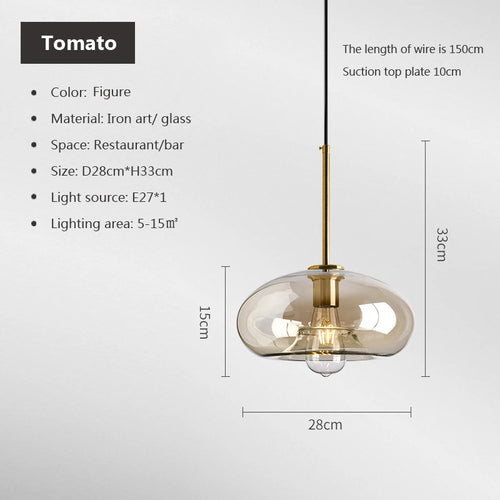 Modern loft hanging Glass Pendant Light industrial lustre decor Lights