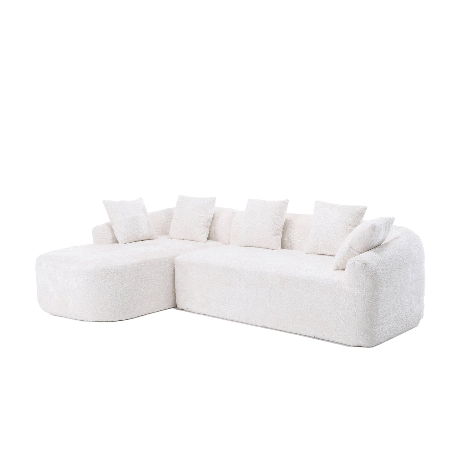 Boucle Sofa 3 Seater for Living Room Oversized Comfy Sofa L-Shape Sofa