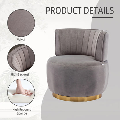 360 Degree Swivel Cuddle Barrel Accent Sofa Chairs, Round Armchairs