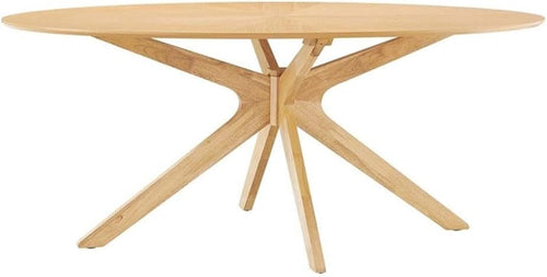 EEI-3849-OAK Crossroads 71" Oval Wood Dining Table, Oak