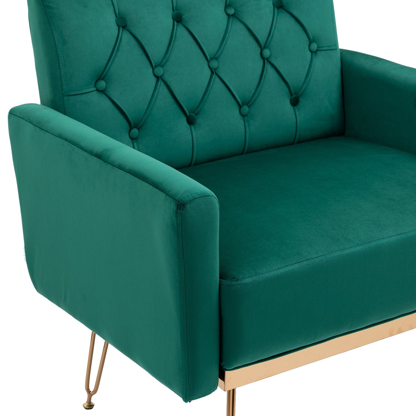 Velvet Armchair Single Sofa Modern Tufted Upholstered Side Reading