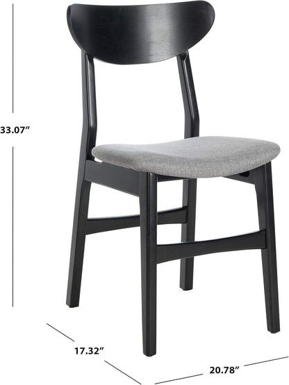 Home Lucca Retro Black and Grey Cushion Dining Chair, Set of 2