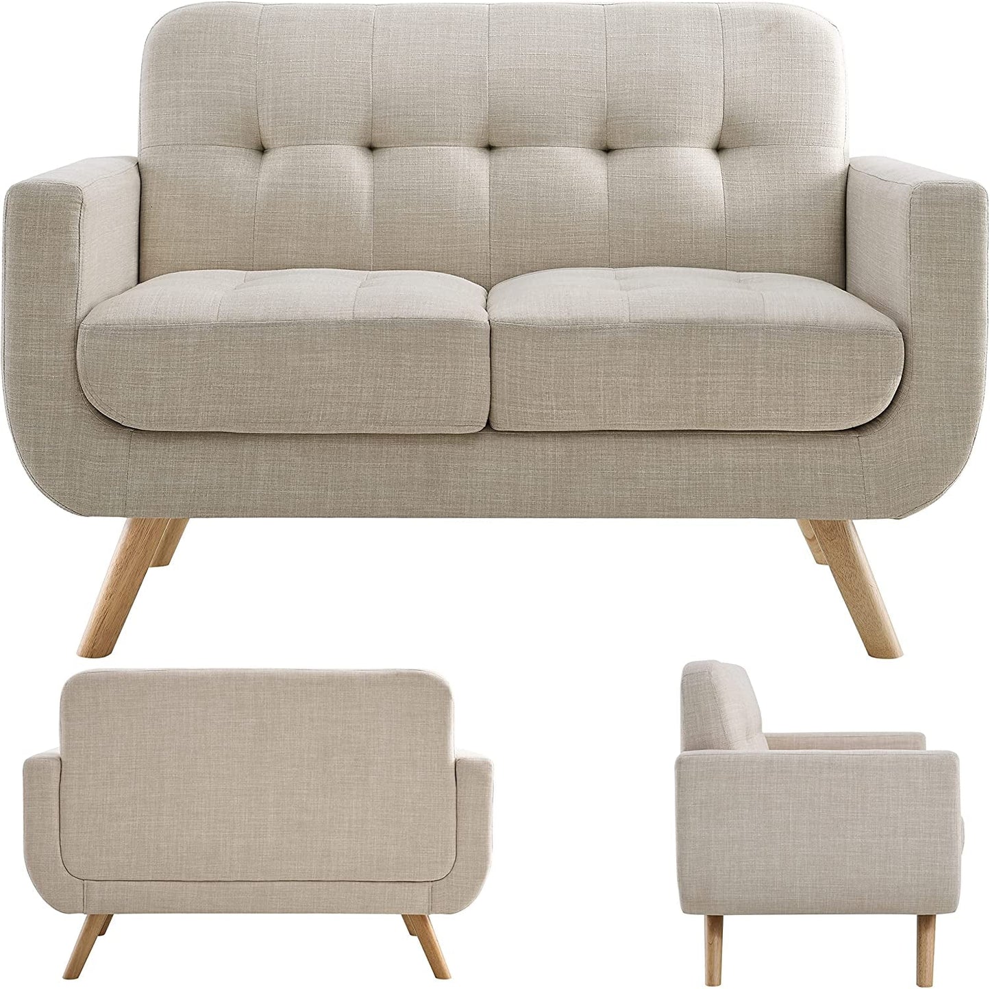 Elena Beige Accent Armchair for Living Room