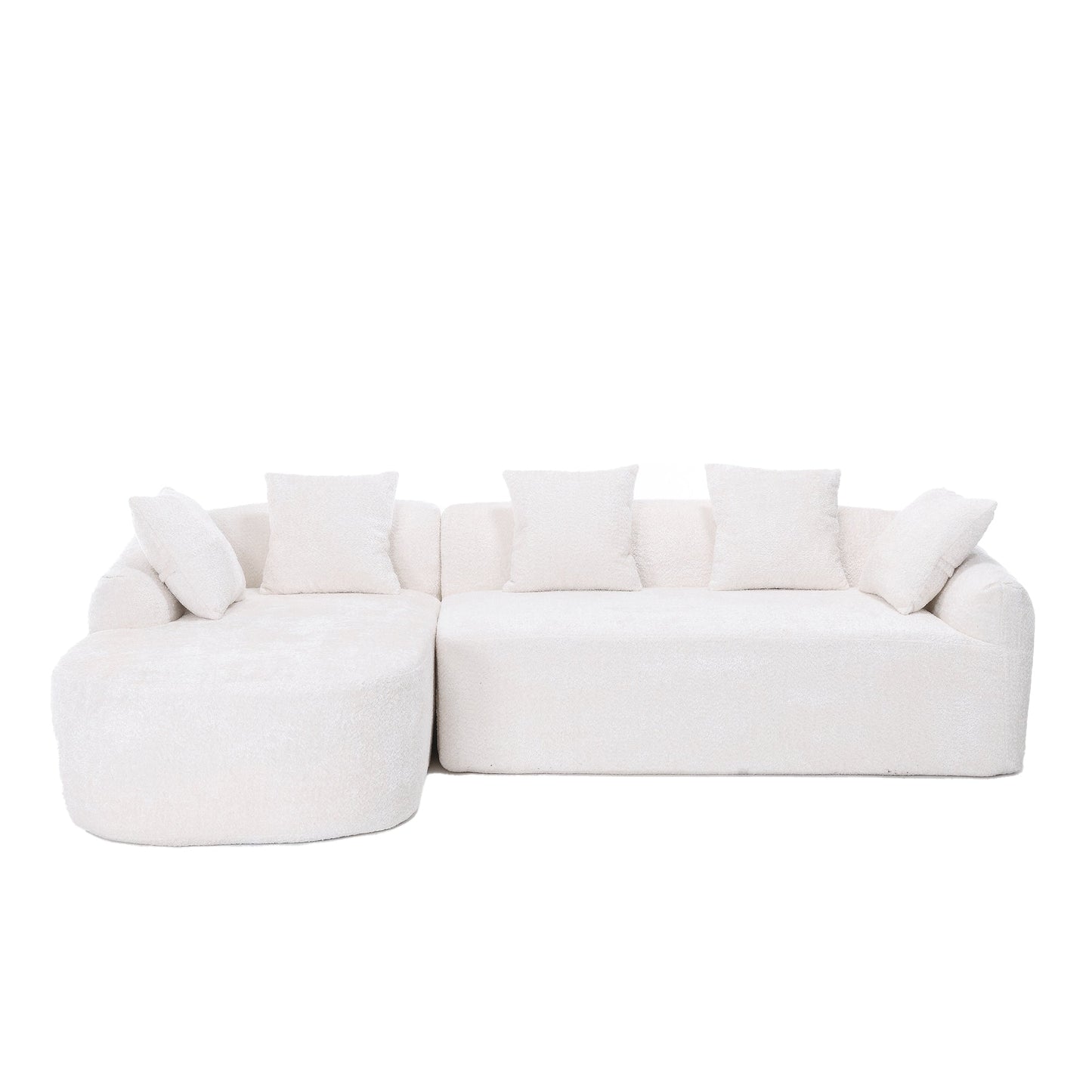 Boucle Sofa 3 Seater for Living Room Oversized Comfy Sofa L-Shape Sofa