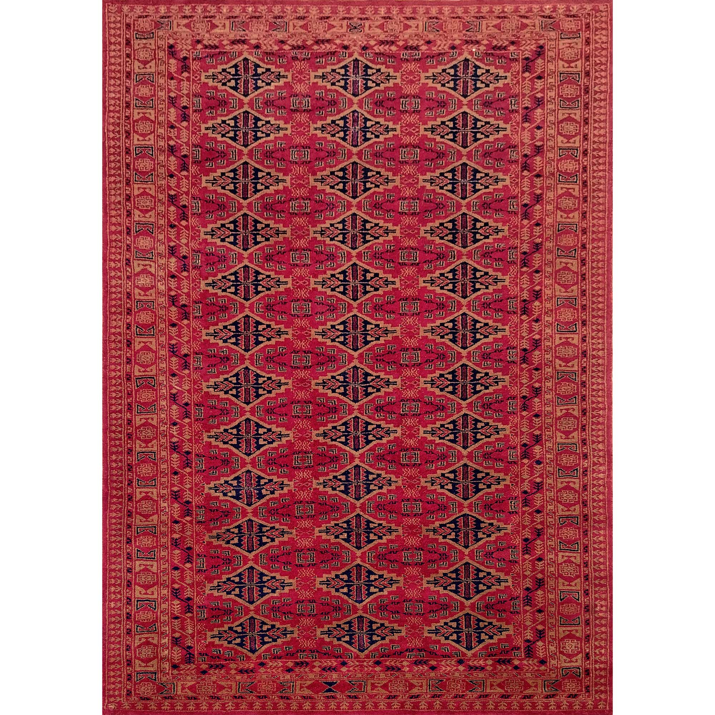 5×7 Feet Hand Knotted Red Wool Carpet Tribal