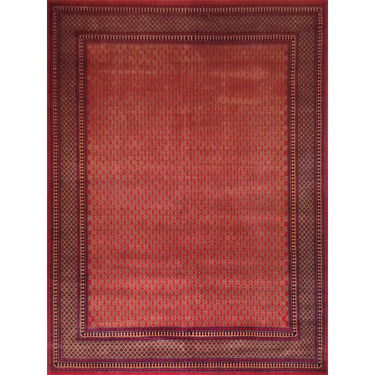 9×12 Feet Handmade Wool Carpet Lichi Red