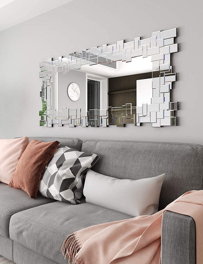 Elegant Frameless Decorative Rectangle Wall Mirror - Stylish Full