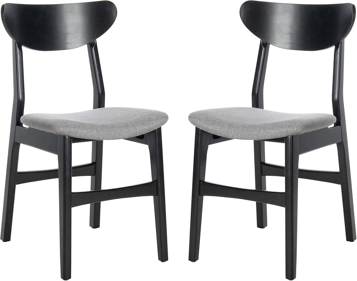 Home Lucca Retro Black and Grey Cushion Dining Chair, Set of 2