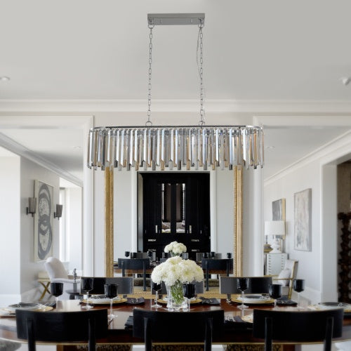 Modern Oval Crystal Chandelier Luxury Home Decor Fixtures - No Bulbs