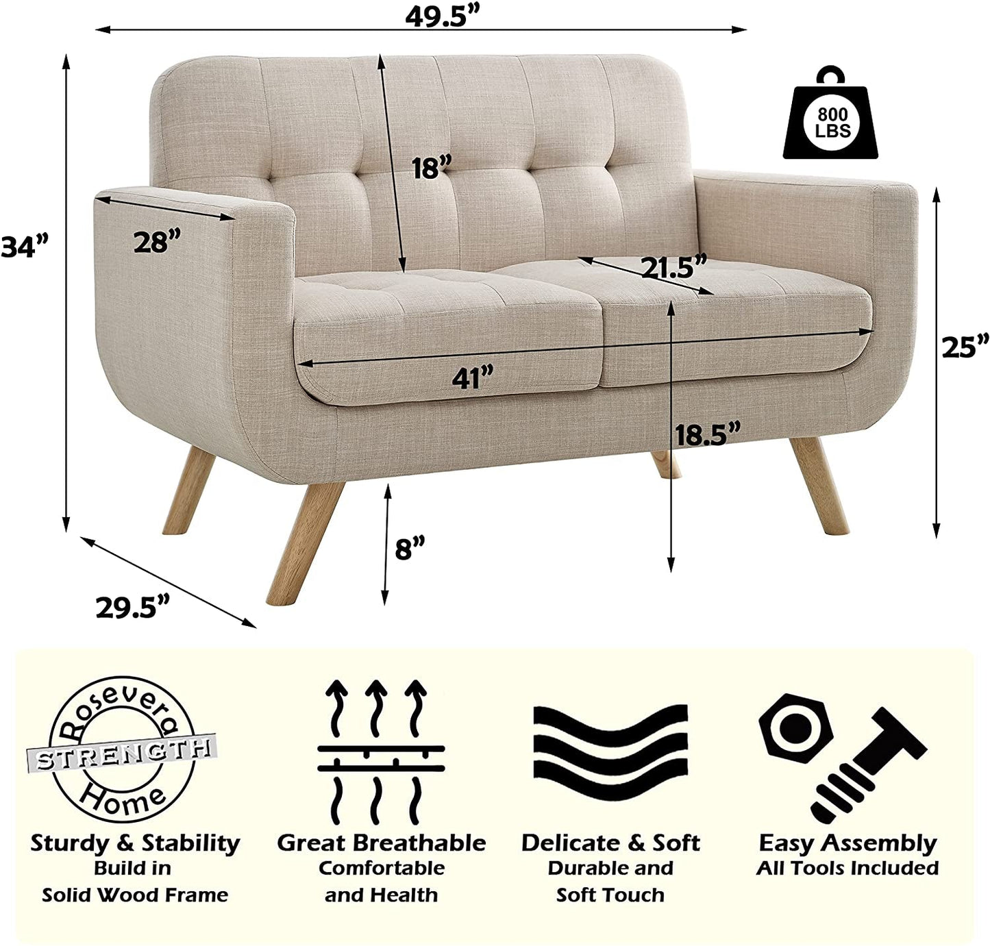 Elena Beige Accent Armchair for Living Room