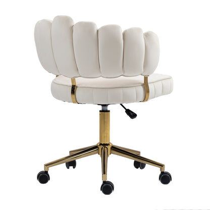 Velvet Home Office Desk Chair, Modern Cute Computer Chair, Wheels