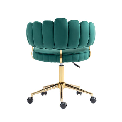 Velvet Home Office Desk Chair, Modern Cute Computer Chair, Wheels