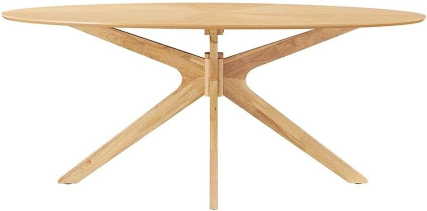 EEI-3849-OAK Crossroads 71" Oval Wood Dining Table, Oak