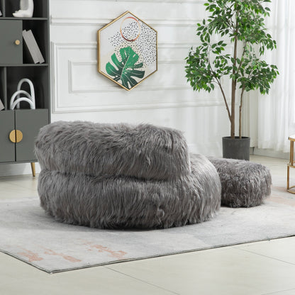 Bean Bag Chair, Floor Sofa with Handle,Accent Sofa Chair with Ottoman