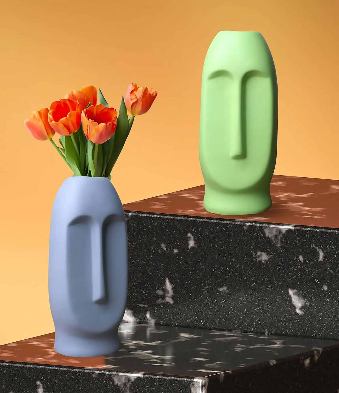 Face Vase Handmade Modern High Quality Polyresin for Home décor Pack