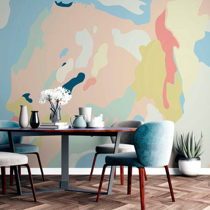 Colorful organic shaped wallpaper