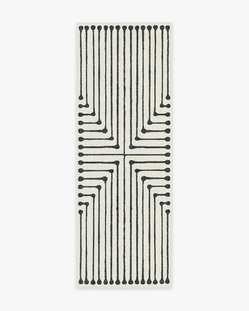 Jonathan Adler Inkdrop Black & Ivory Tufted Rug