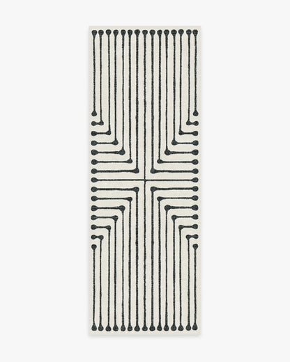 Jonathan Adler Inkdrop Black & Ivory Tufted Rug