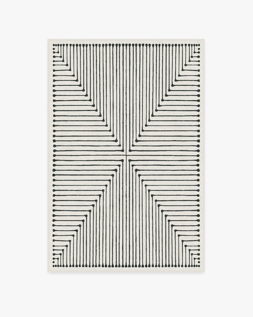 Jonathan Adler Inkdrop Black & Ivory Tufted Rug