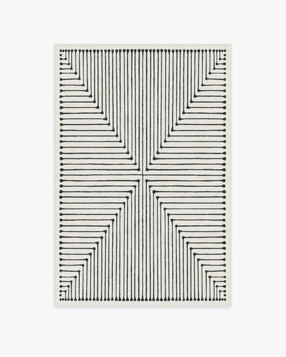 Jonathan Adler Inkdrop Black & Ivory Tufted Rug