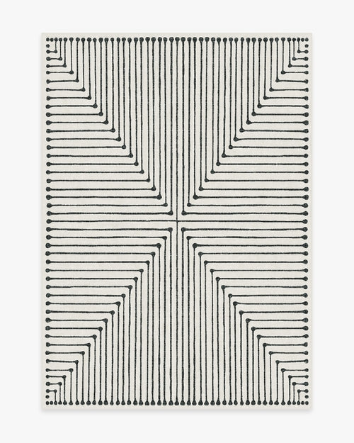 Jonathan Adler Inkdrop Black & Ivory Tufted Rug