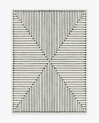 Jonathan Adler Inkdrop Black & Ivory Tufted Rug