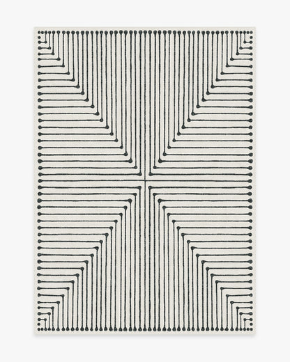 Jonathan Adler Inkdrop Black & Ivory Tufted Rug