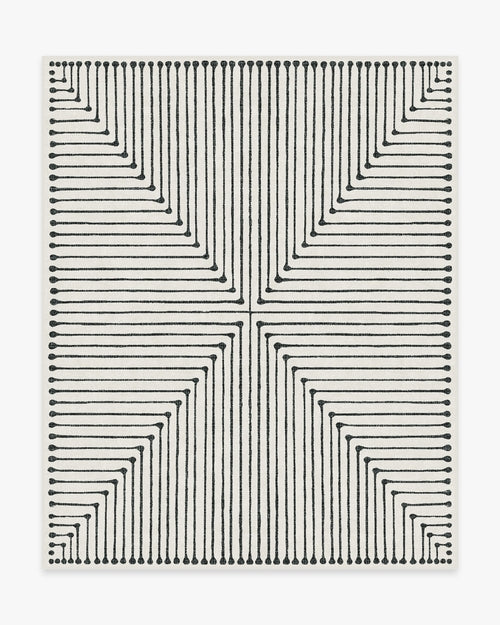 Jonathan Adler Inkdrop Black & Ivory Tufted Rug