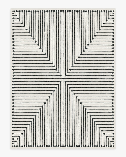 Jonathan Adler Inkdrop Black & Ivory Tufted Rug