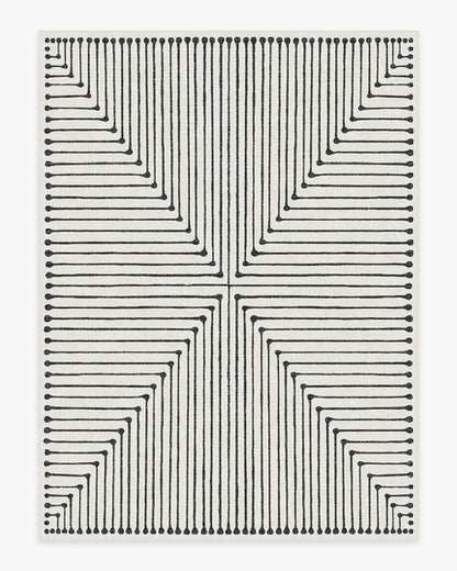 Jonathan Adler Inkdrop Black & Ivory Tufted Rug