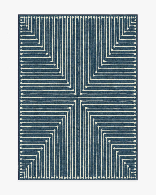 Jonathan Adler Inkdrop Lapis Blue Tufted Rug