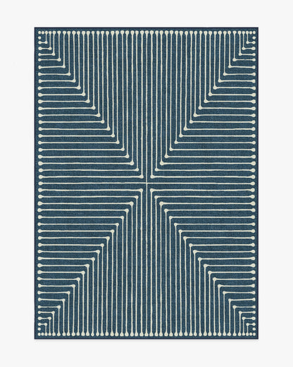 Jonathan Adler Inkdrop Lapis Blue Tufted Rug