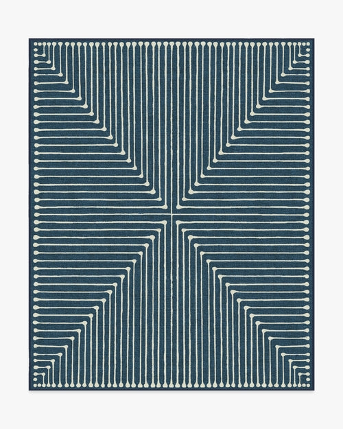 Jonathan Adler Inkdrop Lapis Blue Tufted Rug