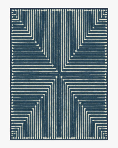 Jonathan Adler Inkdrop Lapis Blue Tufted Rug