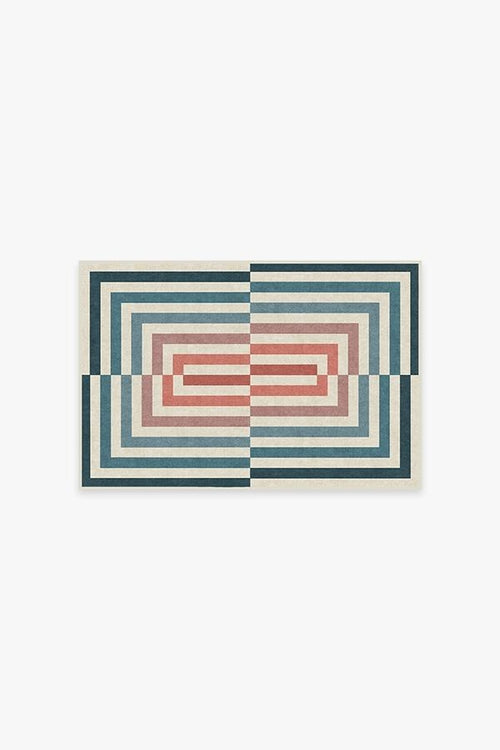 Jonathan Adler Op Art Teal Tufted Rug