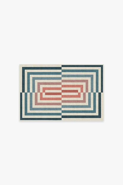 Jonathan Adler Op Art Teal Tufted Rug